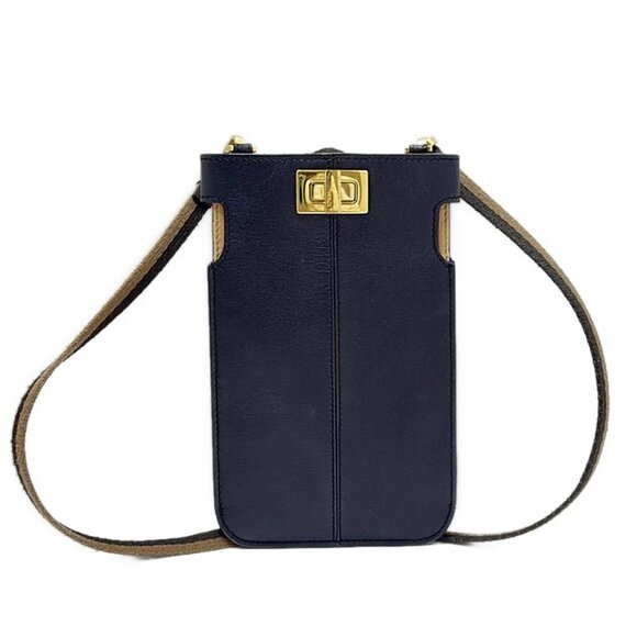 Fendi Handbags - FENDI Peekaphone Black Brown Leather - Shoulder Bag 360-081225